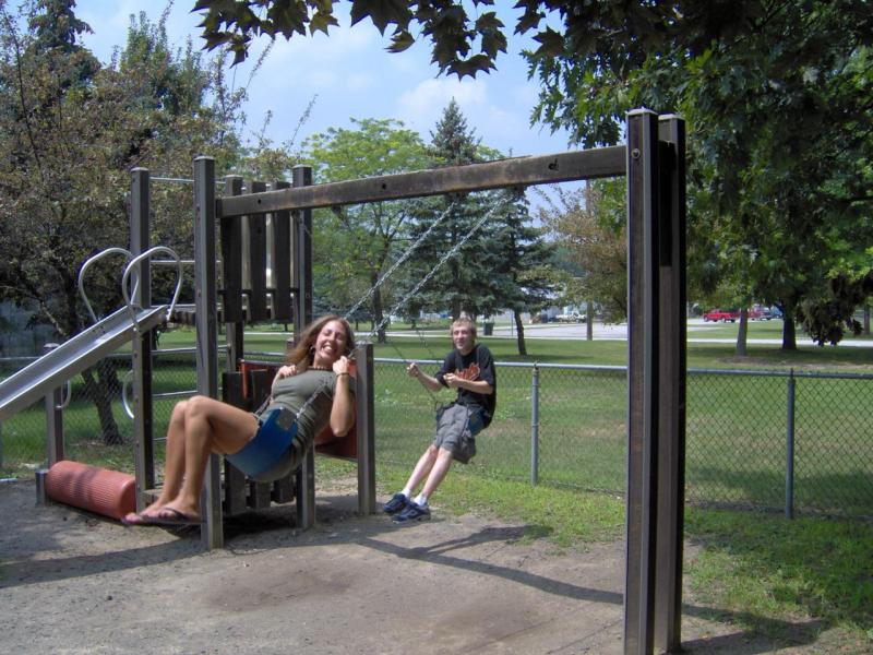 Valerie and Kevin swinging